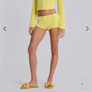 Jaded London Lemon Velour micro mini short
